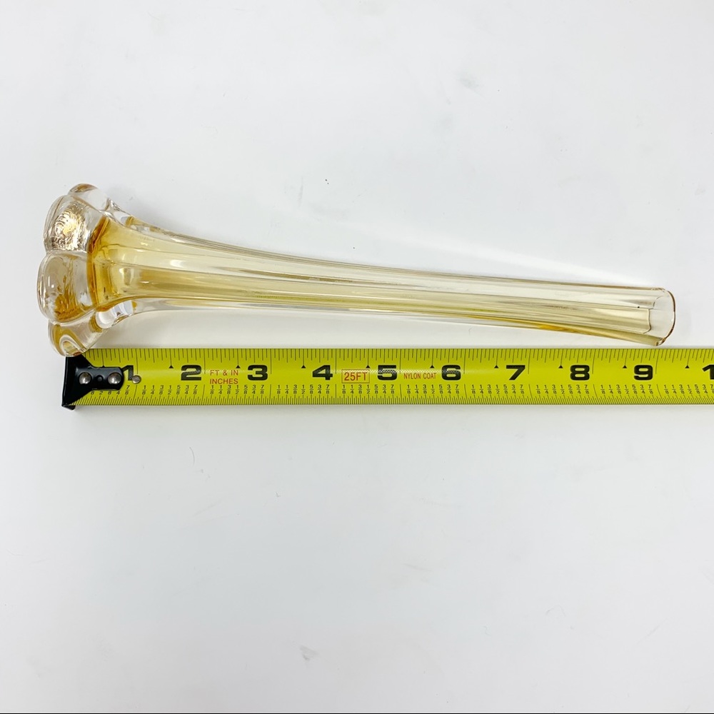 Vintage amber art glass single bud 9” vase - Picture 4 of 4